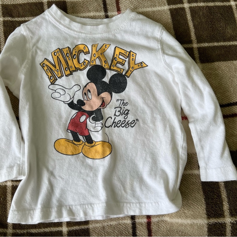 Gap Disney Boys Mickey Mouse Cotton Long Sleeve Tee